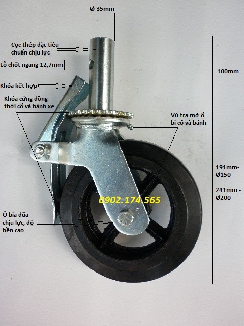 Bánh xe giàn giáo D150